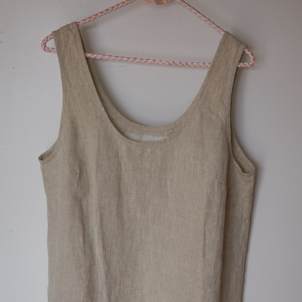 notPERFECTLINEN Porto Tank in Beige